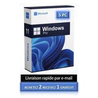 Windows 11 Pro Professionnel - 5 PC - Rapide - Version téléchargeable - 32/64 bit Clé d'activation Originale