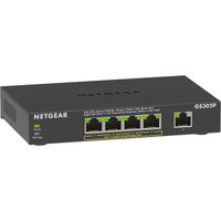 NETGEAR GS305Pv2 Switch Ethernet PoE+ 5 Ports RJ45 PoE Gigabit 10/100/1000,switch RJ45 avec 4 Ports PoE+  63 W
