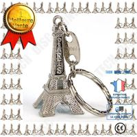 TD® Lot de 100 porte clés en métal souvenir tour Eiffel couleur argenté symbole paris porte clés français de souvenir