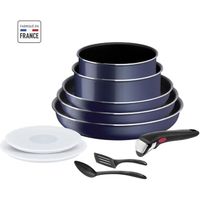 TEFAL INGENIO Easy Cook & Clean Lot 10 pièces, Poêle, Casserole, Non induction, Revêtement antiadhésif, Fabriqué en France L1579102