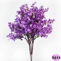 6 Pcs Faux Fleurs D'Automne, VIPITH Babys Breath Tissu Tissu Fleurs Artificielles Décor Bouquet De Mariage Real Touch-Violet