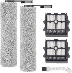 4pcs Set d'accessoires pour Tineco Floor One S5 combo Aspirateur eau et  poussière à batterie, Pièces détachées Contient 2 rouleaux de brosses 2  filtres HEPA(S5 Combo)