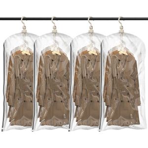 Sac Sous Vide PEVA QCBFN Lot De 2 Housses De Compression XXL Pour Vêtements - Sacs Sous-Vide Gain De Place Avec Sac Chaussettes, Beige