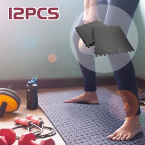 Fitem Dalles en Mousse EVA Environnemental – Tapis de sport Puzzle -  Protection Sol - Garage - Tatami - Piscine - Fitness - Musculation – Gym –  63 x