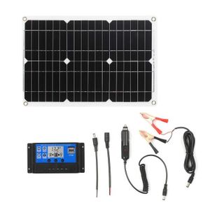 KIT PHOTOVOLTAIQUE 18 W 12 V Panneau solaire Kit module monocristallin Off Grid avec kits de câbles de connexion SAE pour régulateur de charge solair
