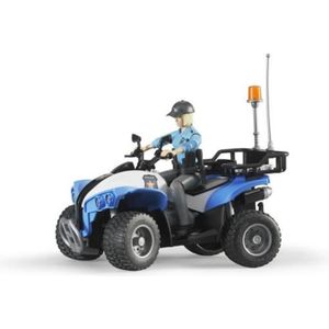 Bruder Jeep cross Country Racer bleue avec remorque, quad et