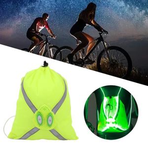 SAC DE SPORT Dilwe Pochette de sport LED Fiber Optic Bundle Pocket Outdoor Cycling Night Running Sac à dos réfléchissant