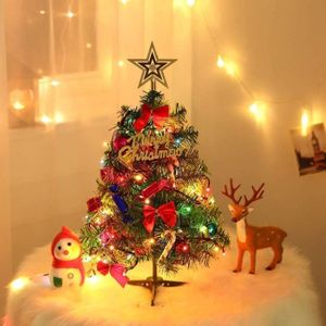 Lot de 2 mini sapins de Noël artificiels de 60 x 40 cm avec ornements