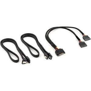 Duttek Cable SATA, Double SATA Câble, Câble Alimentation SATA Câble  Répartiteur en Y SATA vers Double SATA Pour Disque dur SSD 20CM/7.87 IN :  : Informatique