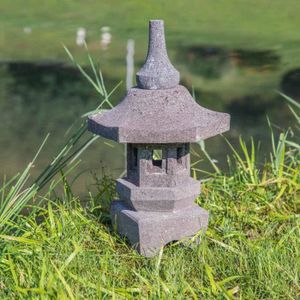 LAMPE DE JARDIN  Lampe de jardin japonais en pierre de lave 50cm - 