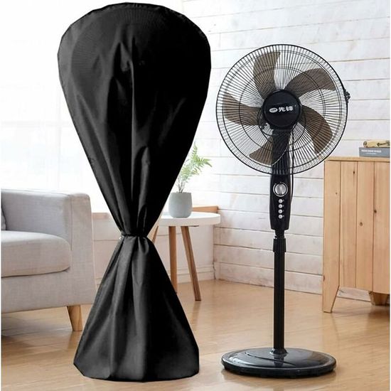 Housse Anti-poussière Pour Ventilateur De Sol Extérieur - Tissu 210D - Taille 70x30x160 Cm - Noir Rangement Ventilateur Terrasse