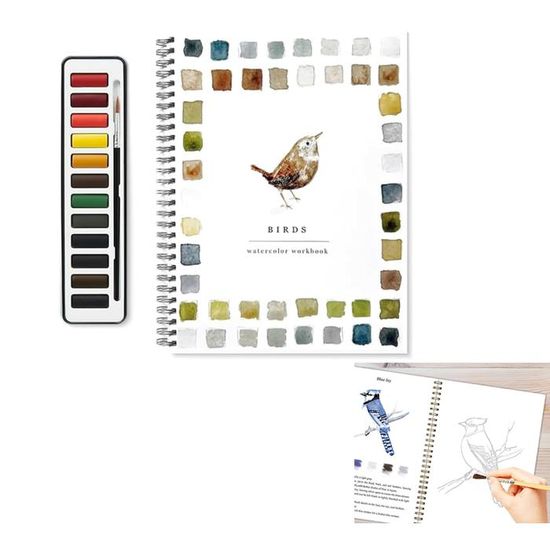 Livre de coloriage aquarelle au format de poche, carnet de coloriage