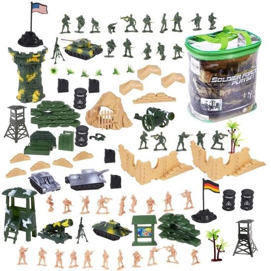 307pcs Figurines et accessoires militaires, Base militaire Set de guerre  Soldats de jeu Accessoires de champ de bataille pour Stocking Stuffers  Party Favor