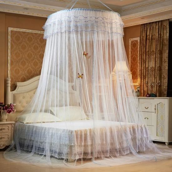 Moustiquaire Ciel De Lit 2 Places - Anti-Moustiques Polyester, Kit Suspension