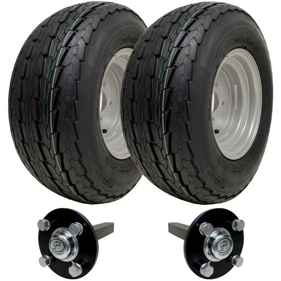 Kit Roue Complète Remorque Parnells - Pneu 20.5x8.00-10 4 Plis + Jante 6.00x10 - Moyeu 4xM12 100 PCD - Capacité 412 Kg