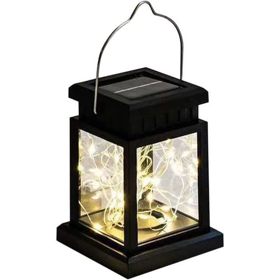 2 Pièces Lanterne Solaire Lanternes Vintage De Jardin Décoration Extérieure En Métal Lanternes