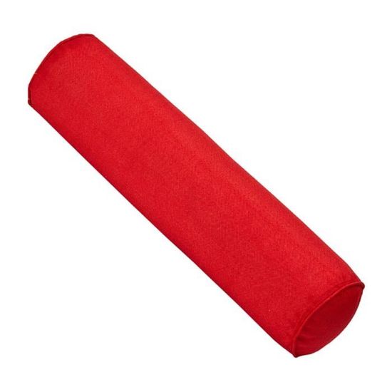 Coussin Lombaire Cylindrique pour Canapé Lit Traversin Coton Lin 15x60cm Rouge