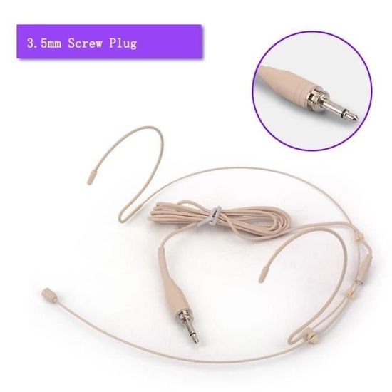 Micro-casque Double Oreillette Avec Crochet D'oreille - Compatible Sennheiser Sans Fil | Connecteur 3.5 Mm Femelle, Câble 1.2m