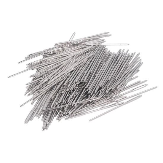 Outus Lot de 15 aiguilles émoussées en acier à gros chas - Aiguilles à tricoter - 3 tailles