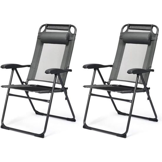 GOPLUS Lot De 4 Chaises Pliantes Et Portables-Siège Et Dossier En Plastique-Cadre En Métal