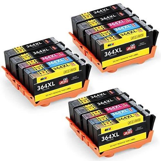 LxTek Compatible Cartouches D'encre Remplacement Pour HP 364 364XL Pour Photosmart 5510 5512 5515 5520 6510 6520 B110a B109a Deskjet 3070A 3520 Officejet 4620 4622 (Noir Cyan Magenta Jaune, 4-Pack