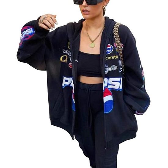 Minetom Blouson Bomber Femme Vintage Veste Bomber Casual