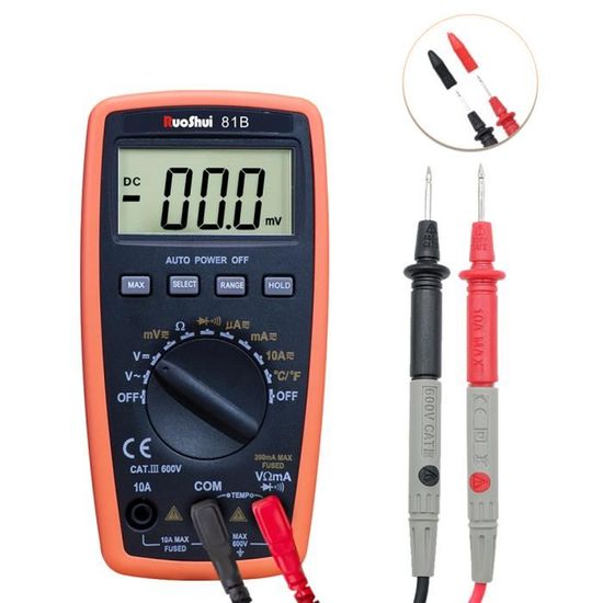 Multimètre numérique professionnel LCD voltmètre courant alternatif ampèremètre 