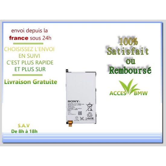 Batterie LIS1529ERPC 100% mAh pour Sony Xperia Z1