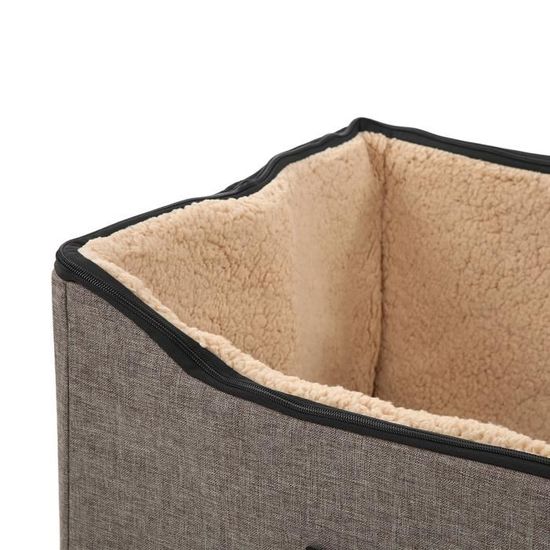 Siège D'auto Chiens, Siège D'appoint Pour Les Chiens De Moins De 25kg Siege De Voiture Pour Animaux De Lavable 74 5x48 5x37 Cm Noir Gris 95859057