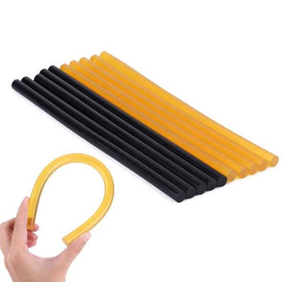 Bâton De Colle Thermofusible - Hot Melt - 10pcs - Jaune Et Noir - 27cm - Haute Viscosité