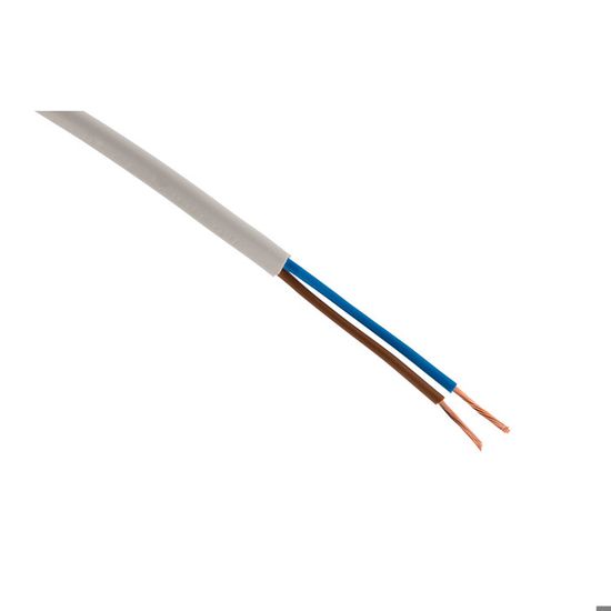 Zenitech Stromkabel H03VVH2-F 2x0,75mm² Braun, 10m – Flach, Für Innenbereich, PVC-isoliert