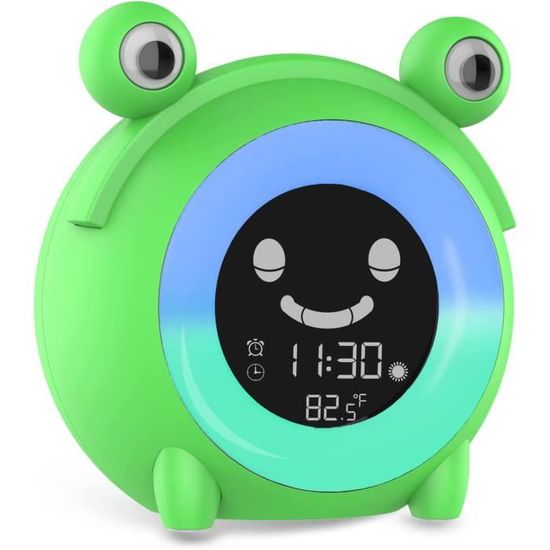 Réveil Enfant Shayson - Horloge D'apprentissage Sommeil Avec écran LCD, Alarmes Et Icônes Jour/nuit