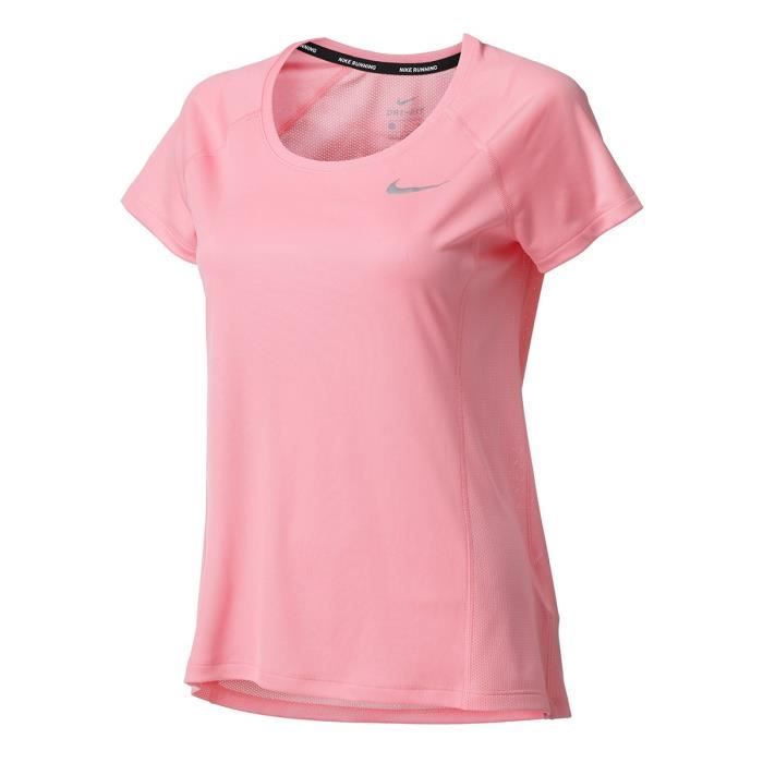 NIKE Maillot de running Dry Miler - Femme - Rose