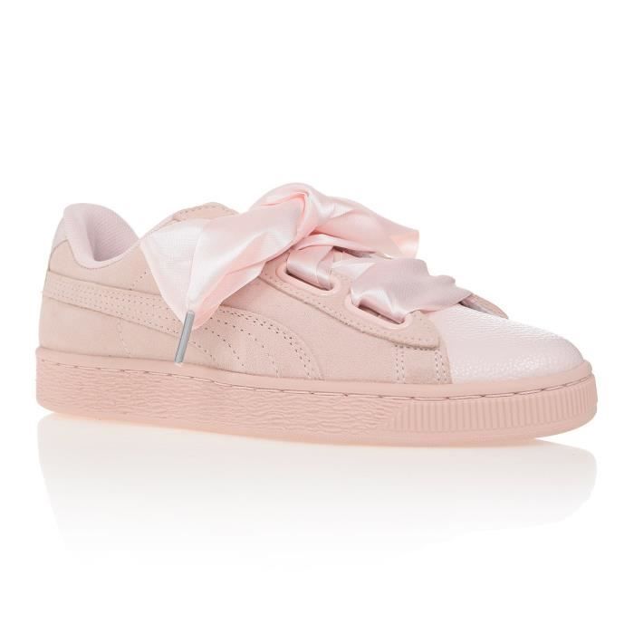 puma basket heart rose blanc rouge