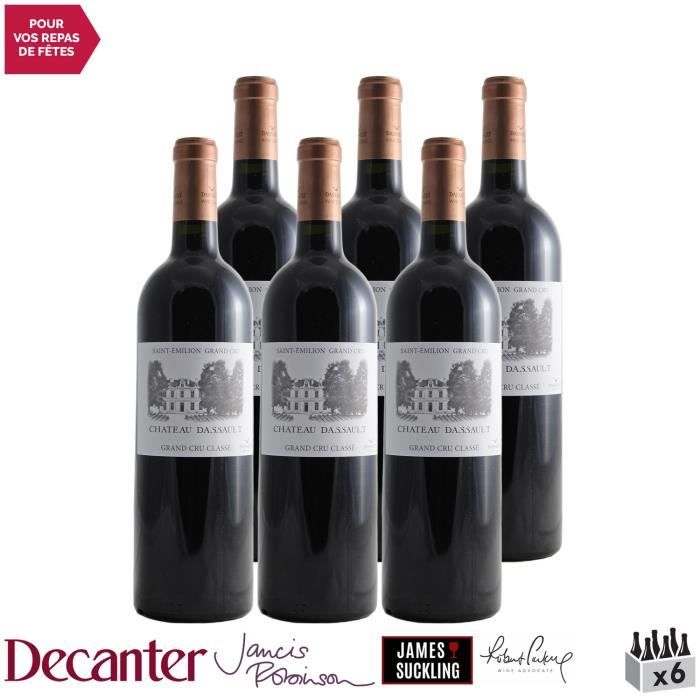 Château Dassault Rouge 2018 - Lot de 6x75cl - Vin Rouge de Bordeaux - Appellation AOC Saint-Emilion Grand Cru - 92-100 Decanter - Cé