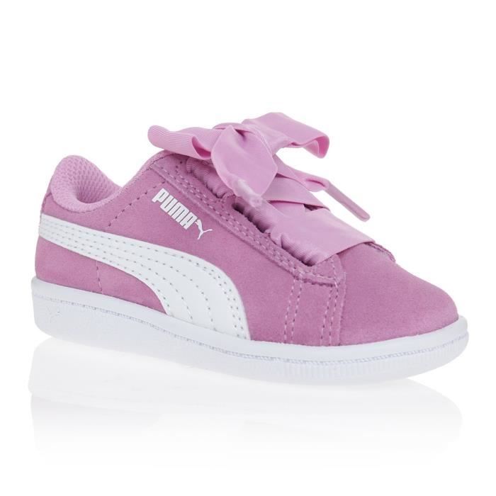 PUMA Baskets Vikky Ribbon AC inf B b fille Rose Noir