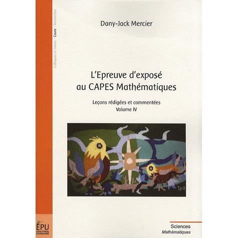 L'Epreuve d'exposé au CAPES Mathématiques