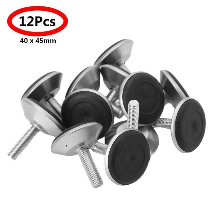 Lot de 12 Patin pour Chaise à Visser Protege Meuble Pied de Chaise Table Embout Métal 40*45mm
