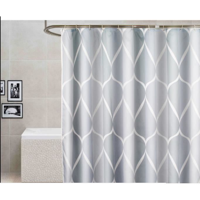 1 pc Rideau de douche Rideau salle de bain imprimé anti-moisissures Rideau pour Baignoire à crochets 180*200 cm