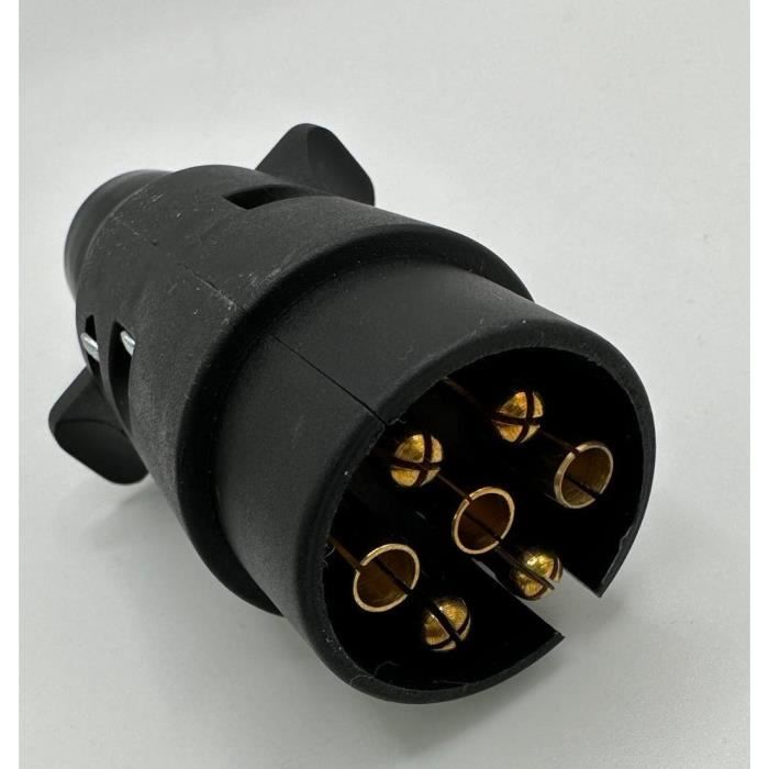 Prise remorque mâle pvc 12 V 7 plots