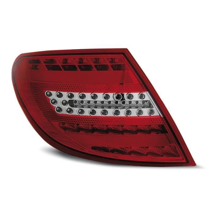 Paire de feux full led LTI Mercedes classe C W204 berline 07-10 rouge blanc LDME71