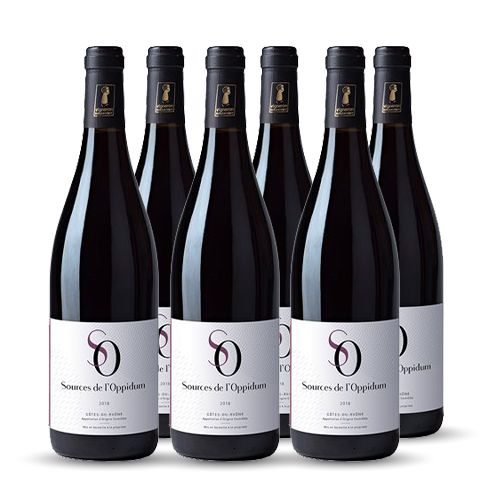 Sources de l'Oppidum Côtes du Rhône Rouge 2018 6x75cl