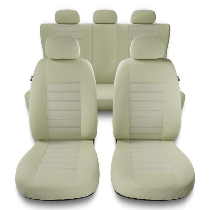 MD-8 Beige - Housses de sieges universelles compatibles avec VW VOLKSWAGEN NEW BEETLE (simili cuir) PU1102