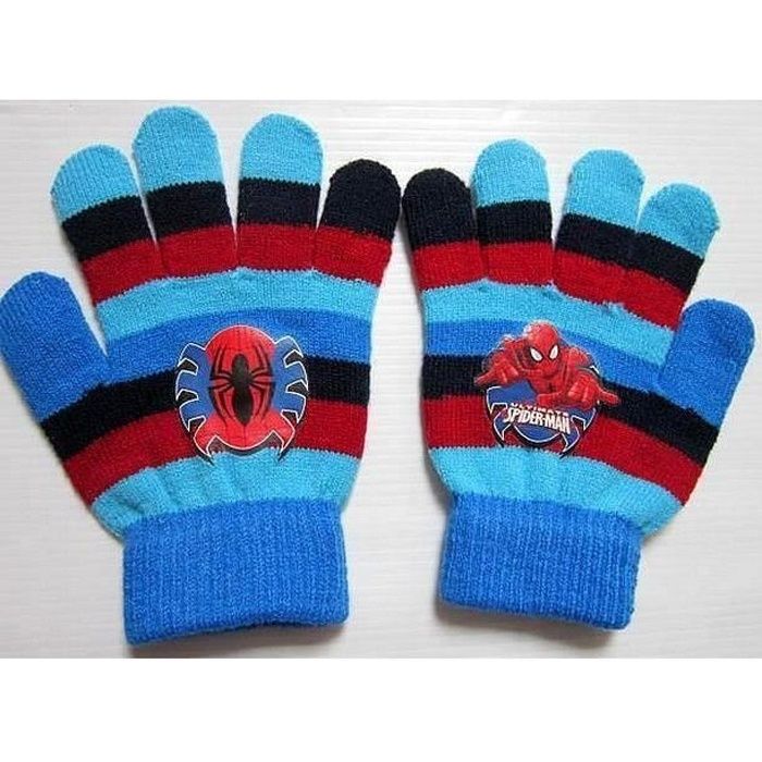 SPIDERMAN-SPIDER MAN GANTS ENFANT TAILLE UNIQUE-2 MODELES AVEC ENVOI ALEATOIRE.