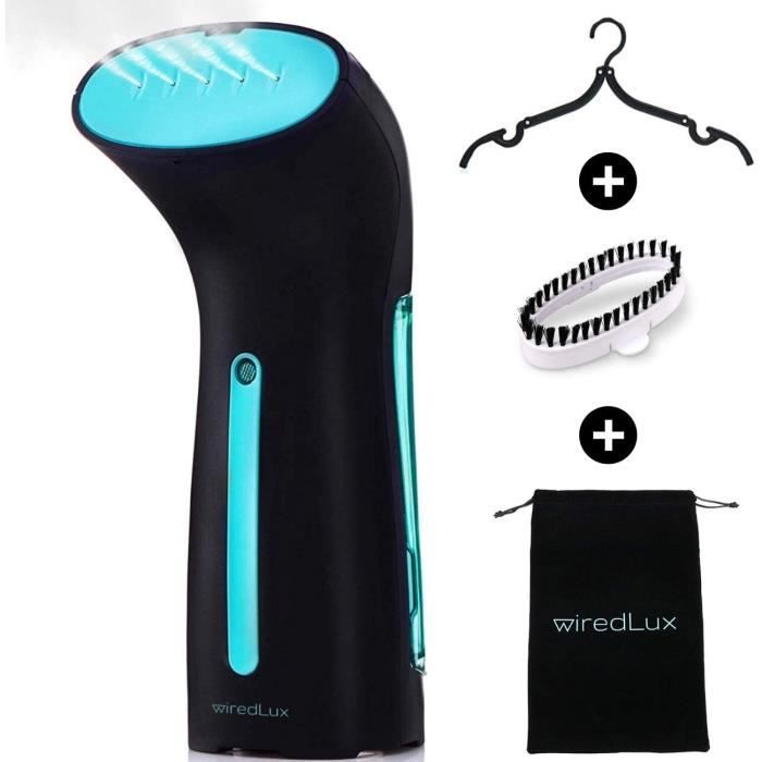 WiredLux Defroisseur Vapeur Vertical - Fer à Repasser de Voyage Portable et Léger - Steamer Défroisseur Prêt en 25 Sec et 100% Étanc