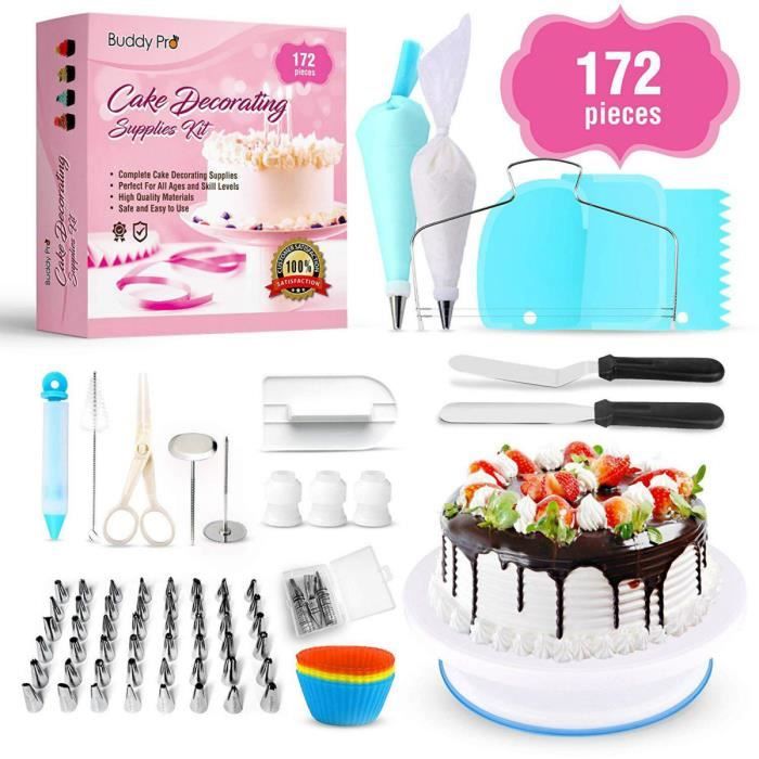 Pâtisserie 172pcs Décoration Ustensiles en Silicone, Outils Ustensiles de Pâtisserie Spatule Glaçage pour Cuisine Décoration de Gâte