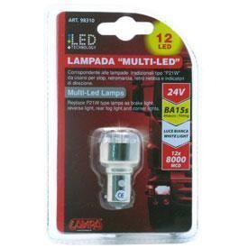 1 Ampoule 12 Leds BA15S 24V blanc