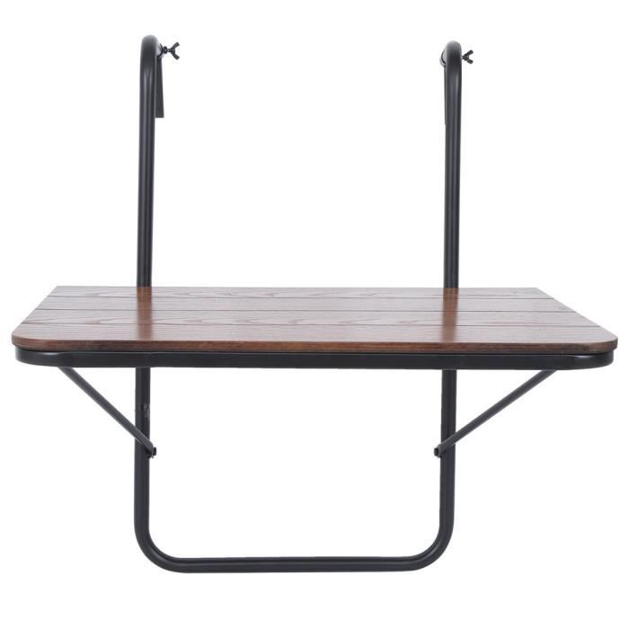 Table suspendue pour balcon en MDF et fer 60 x 40 x 39 cm argent LEH2158