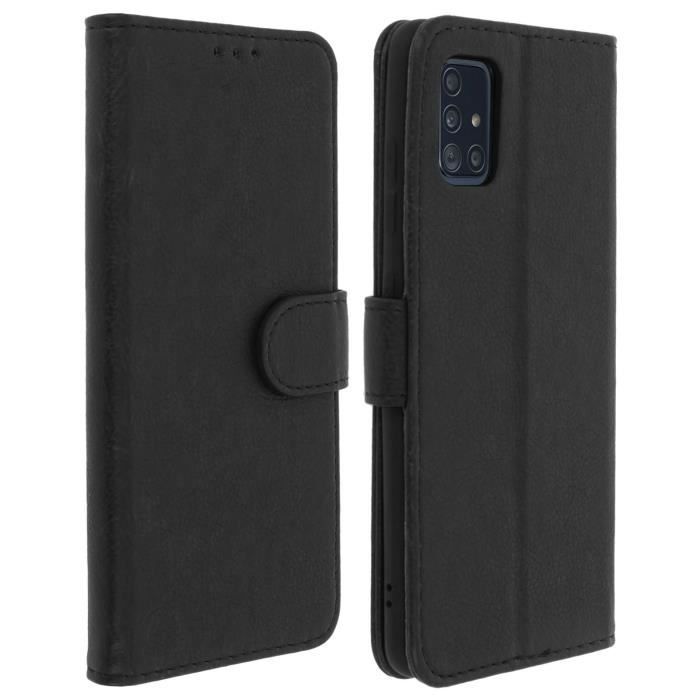 Étui Samsung Galaxy A51 Housse Intégrale Porte-cartes Fonction Support noir Noir