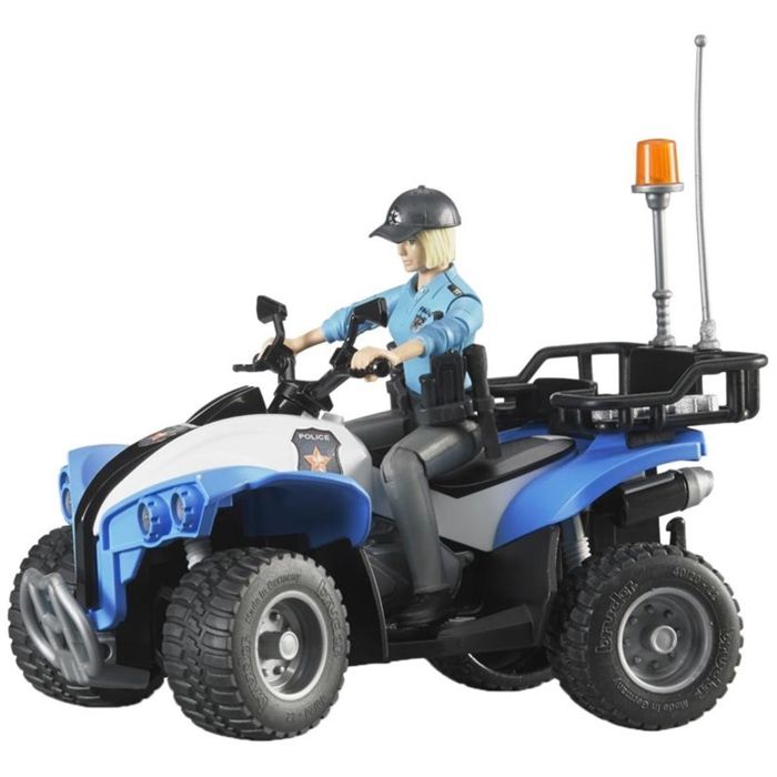 BRUDER - Quad police avec policiere et accessoires - 16 cm